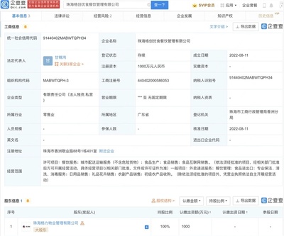 格力跨界進軍餐飲服務領域，成立新公司布局外賣與網絡技術